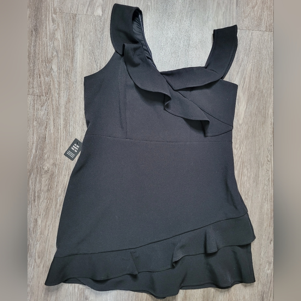 Express Black One-Shoulder Ruffle Dress - Picture 4 of 16